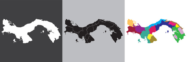 Panama map. Map of Panama in set