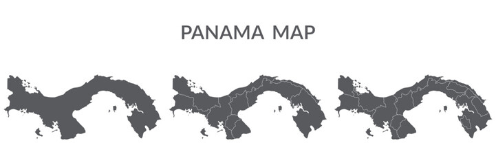 Panama map. Map of Panama in grey set