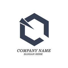 Company name logo design simple concept Premium Vector