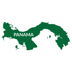Panama map. Map of Panama in green color