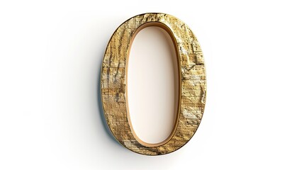 zero gold number on white background