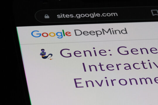 Shanghai,China-Feb.27th 2024: Genie, Google DeepMind's AI model on website 