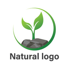 Natural logo design vector template
