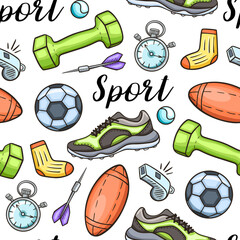 Fitness and sport seamless pattern. - 746628800