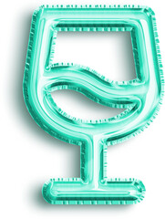 Glass Turquoise Foil Balloon Icon