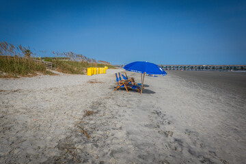 abandoned beach chairs
