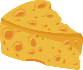 Cheese. A piece of delicious cheese. Swiss cheese. Eps 10.