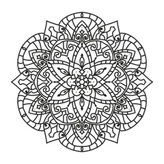Anti-stress coloring book page for adults.Oriental mystical pattern.Yoga mandala.		

