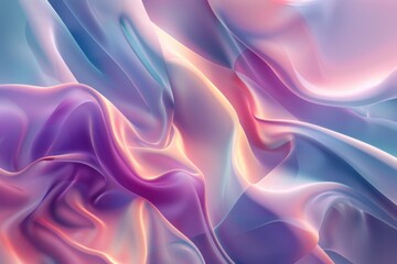 Obraz premium A soft and gentle abstract that resembles fluid art, with pastel pink and purple waves that could be used as a soothing background for mental health websites or relaxation-focused social media content