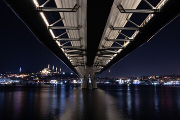 Under Haliç subway bridge istanbul Constantinople