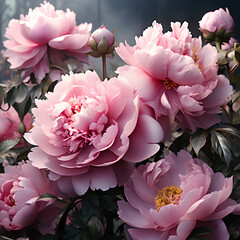 pink peony flowers