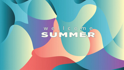 abstact dynamic fluid wave of vintage gradient for wellcome summer 