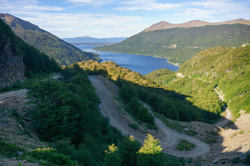 Landscape with lake and mountains