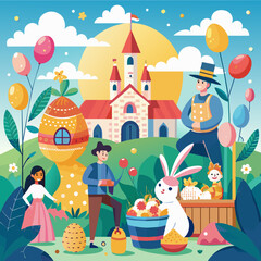 Obraz na płótnie Canvas Easter Monday vector illustrator design