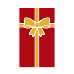 Red Gift Box With Gold Ribbon Icon
