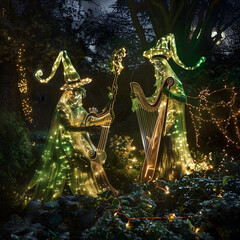 Fototapeta premium figurines made out of light