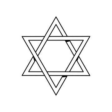 Vector Star David Jewish Symbol Cartoon Illustration Isolated