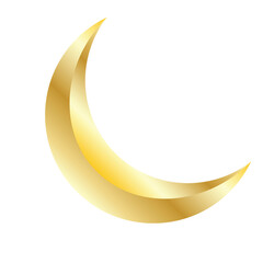 golden moon. vector symbol on transparent background.