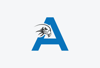 High quality illustration of a eagle head with latter A  for logo and icons