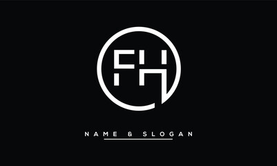 FH,  HF,  F,  H  Abstract  Letters  Logo  Monogram
