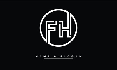 FH, HF, F, H Abstract Letters Logo Monogram