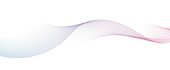 Flowing Dot Wave Pattern Halftone Curve Shape on Transparent Background