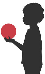child with a ball without background