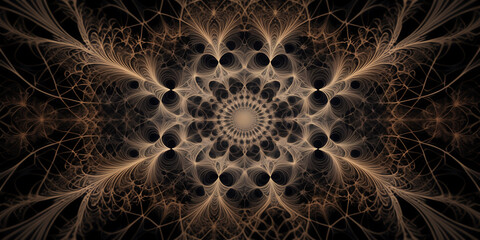 Intricate fractal design generated with mathematical algorithms.
