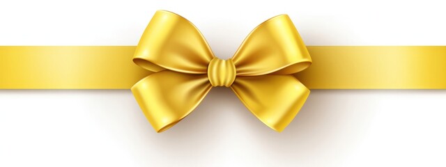 Elegant Golden Ribbon With a Bow Generative AI