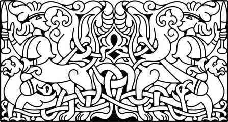 Ethnic ornamental vintage border
