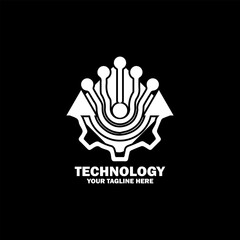 Abstract Initial Logo. White color isolated on Black  Background. Technology  Branding Logos. Flat Vector Logo Design Template Element icon.