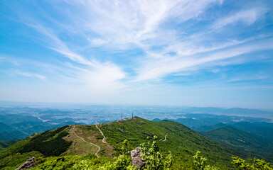 Fototapeta na wymiar Landscape view of Mount Mudeungsan, in Gwangju, South Korea.