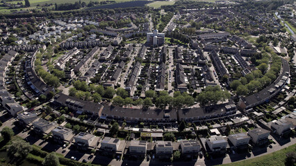 Dutch landscape aerial countryside suburb small town residential neighbourhood