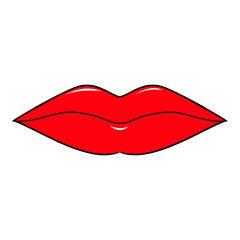 red lips illustration hand drawn isolated Vector