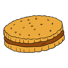 chocolate biscuit sandwich illustration hand drawn isolated vector