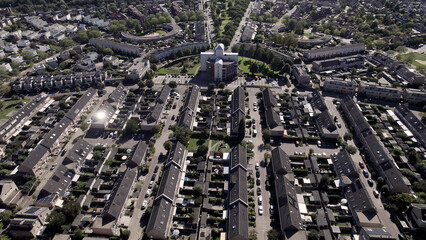 Dutch landscape aerial countryside suburb small town residential neighbourhood