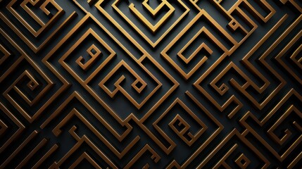 black and gold maze background