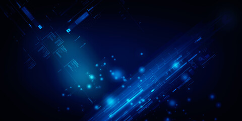 Fototapeta premium 2d illustration Abstract futuristic electronic circuit technology background
