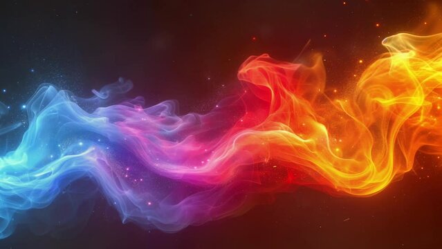 Animation of color smoke swirl abstract with paint cloud texture background
