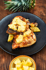 Roasted chicken leg quarters.