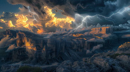 Majestic Mountain Lightning Storm