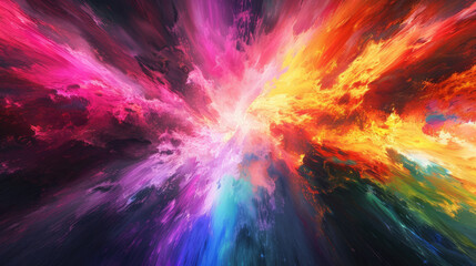 Abstract colorful oil painting. Texture with brush and palette knife strokes. Closeup of abstract rough colorful multicolored art