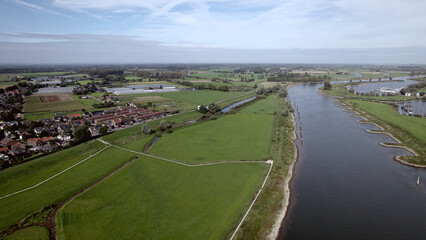 Residential neighbourhood De Hoven in suburbs of Zutphen with distinct shape along river IJssel...
