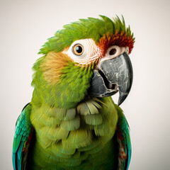 Fototapeta premium photo of a parrot on a white background сreated with Generative Ai