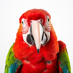 Fototapeta premium photo of a parrot on a white background сreated with Generative Ai