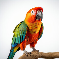 photo of a parrot on a white background сreated with Generative Ai
