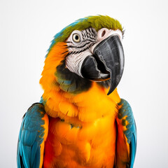 Naklejka premium photo of a parrot on a white background сreated with Generative Ai