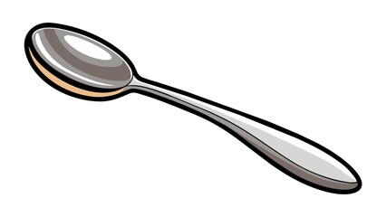 silver spoon isolated on white background.