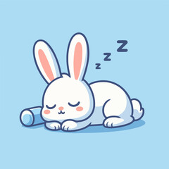 vector style sleeping bunny cute mascot