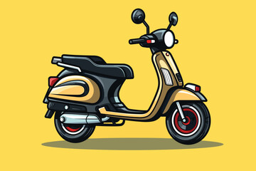 Scooter Bike motorcycle Parking Vector Cartoon